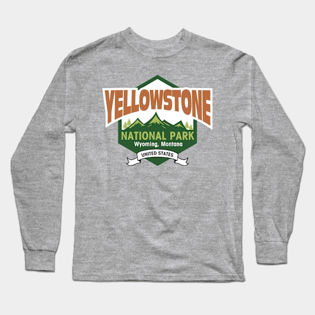 Yellowstone National Park Long Sleeve T-Shirt by abbyhikeshop